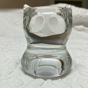 Spode hand blown, hand cut lead crystal owl figurine or paper weight